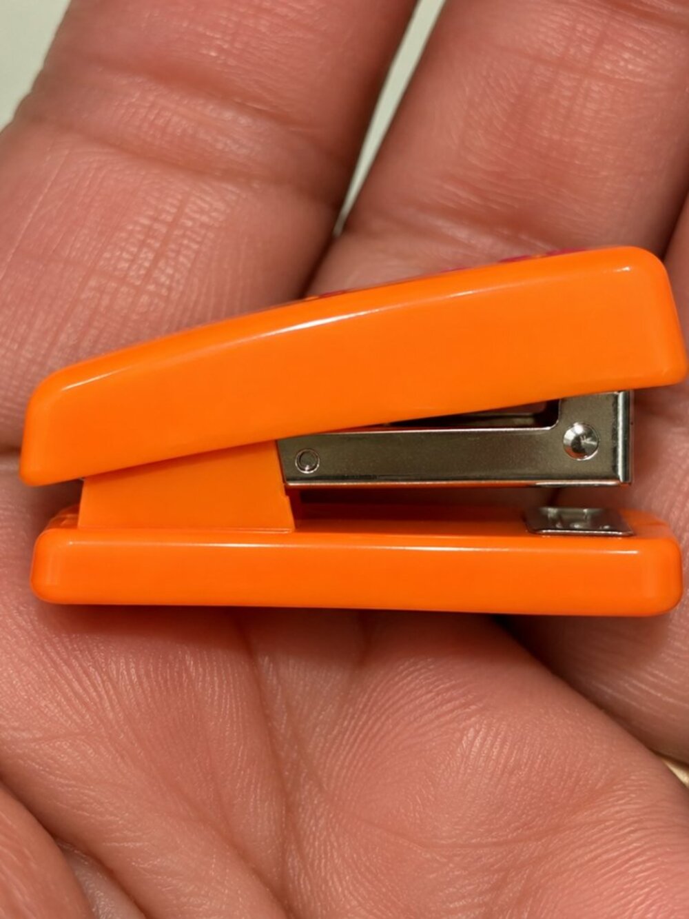 Mini Orange Doll Size Stapler School Office Accessory